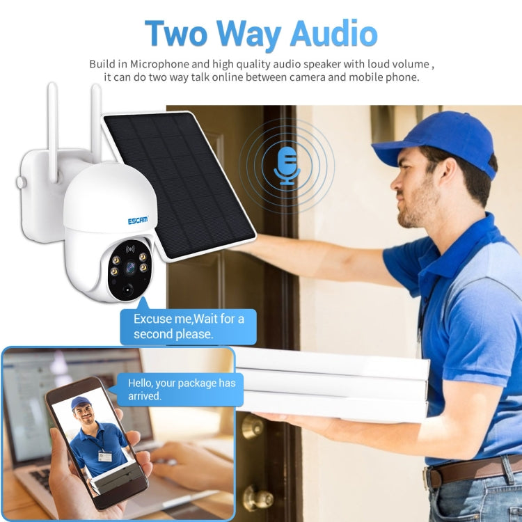 ESCAM QF255 2.0 Million Pixels 1080P HD WiFi Solar Camera, Support Two-way Voice & PIR Motion Detection & Night Vision & TF Card by ESCAM