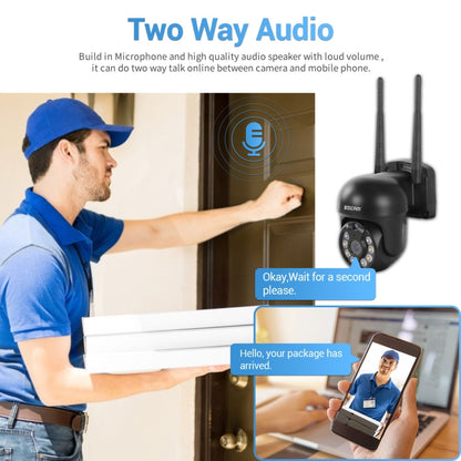 ESCAM WNK618 3.0 Million Pixels 8-channel Wireless Dome Camera HD NVR Security System, Support Motion Detection & Two-way Audio & Full-color Night Vision & TF Card, UK Plug by ESCAM