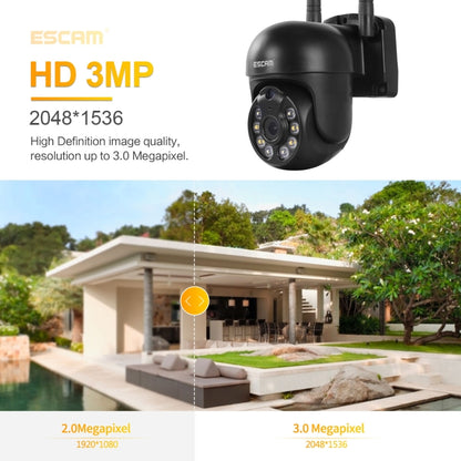 ESCAM WNK610 3.0 Million Pixels Wireless Dome IP Camera, Support Motion Detection & Two-way Audio & Full-color Night Vision & TF Card, US Plug by ESCAM