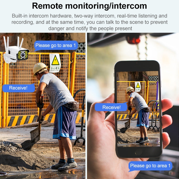 Difang DF-36Q Outdoor HD Surveillance IP Camera, Support Voice Intercom & Night Vision & Human Figure Detection & TF Card, WiFi + HD PTZ Rotation, AU Plug, UK Plug by Difang