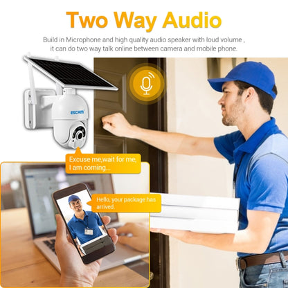 ESCAM QF450 HD 1080P 4G US Version Solar Powered IP Camera without Memory, Support Two-way Audio & PIR Motion Detection & Night Vision & TF Card by ESCAM