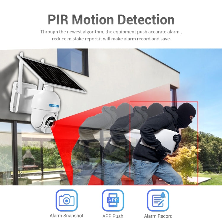 ESCAM QF250 HD 1080P WiFi Solar Panel IP Camera, Support Motion Detection / Night Vision / TF Card / Two-way Audio by ESCAM