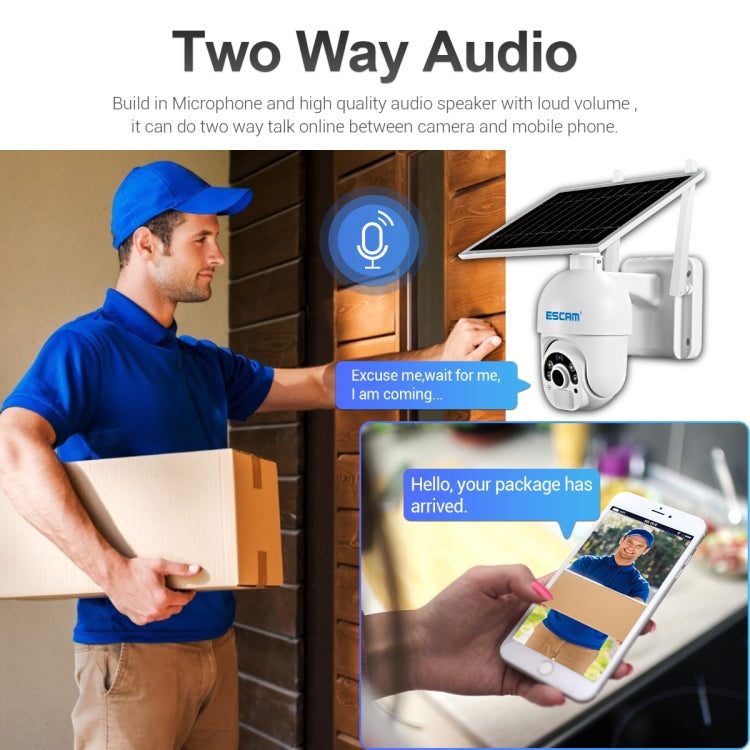 ESCAM QF250 HD 1080P WiFi Solar Panel IP Camera, Support Motion Detection / Night Vision / TF Card / Two-way Audio by ESCAM