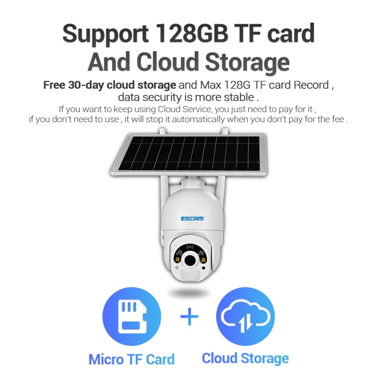 ESCAM QF250 HD 1080P WiFi Solar Panel IP Camera, Support Motion Detection / Night Vision / TF Card / Two-way Audio by ESCAM