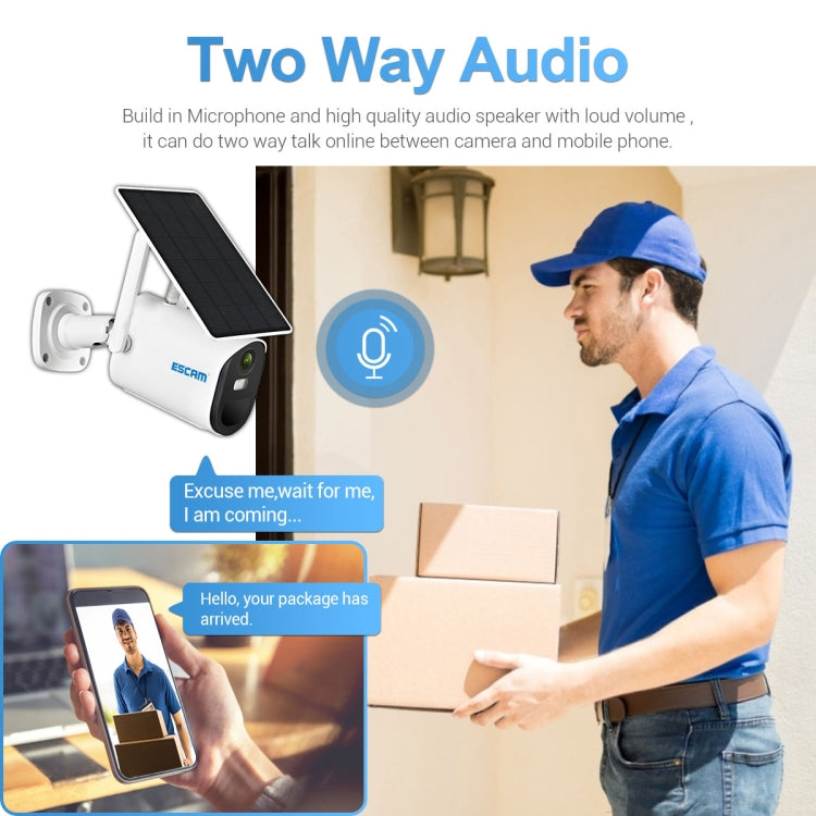 ESCAM QF290 HD 1080P WiFi Solar Panel IP Camera, Support Motion Detection / Night Vision / TF Card / Two-way Audio by ESCAM