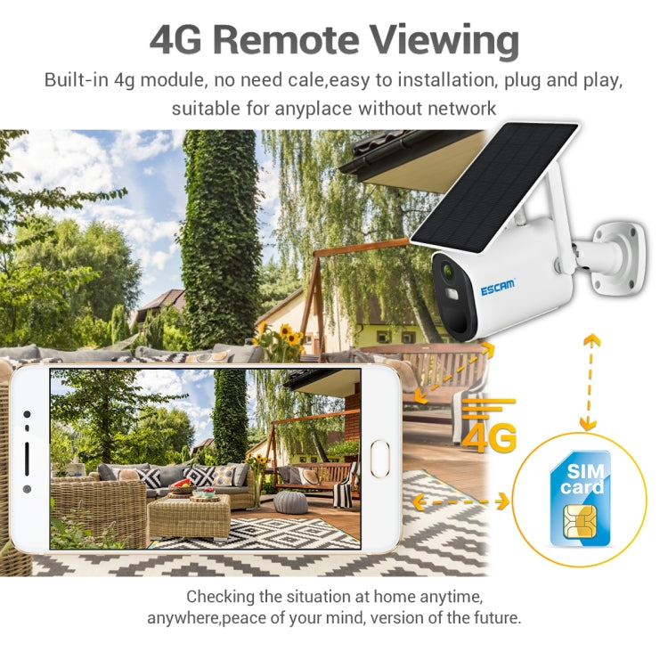ESCAM QF490 HD 1080P 4G Solar Panel IP Camera, Southeast Asia Version by ESCAM