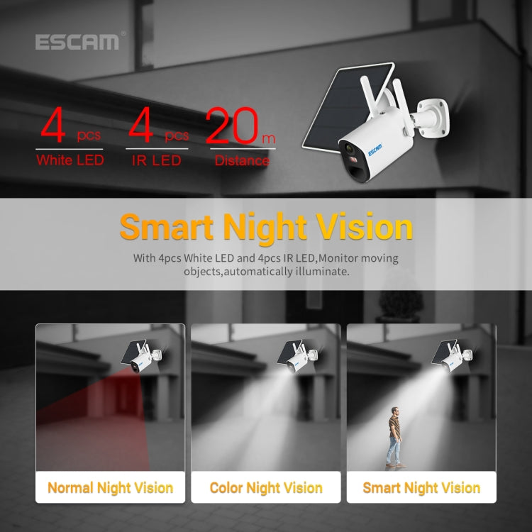 ESCAM QF490 HD 1080P 4G Solar Panel IP Camera, Southeast Asia Version by ESCAM