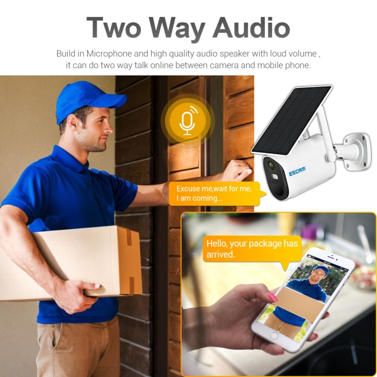 ESCAM QF490 HD 1080P 4G 3.8W Solar Panel IP Camera, EU Version by ESCAM