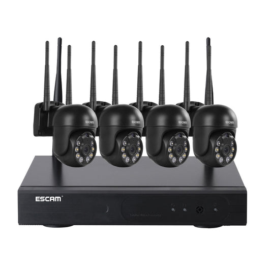 ESCAM WNK614 HD 3.0 Million Pixels 8-channel Wireless + 4IPC Wireless NVR Security System, US Plug by ESCAM