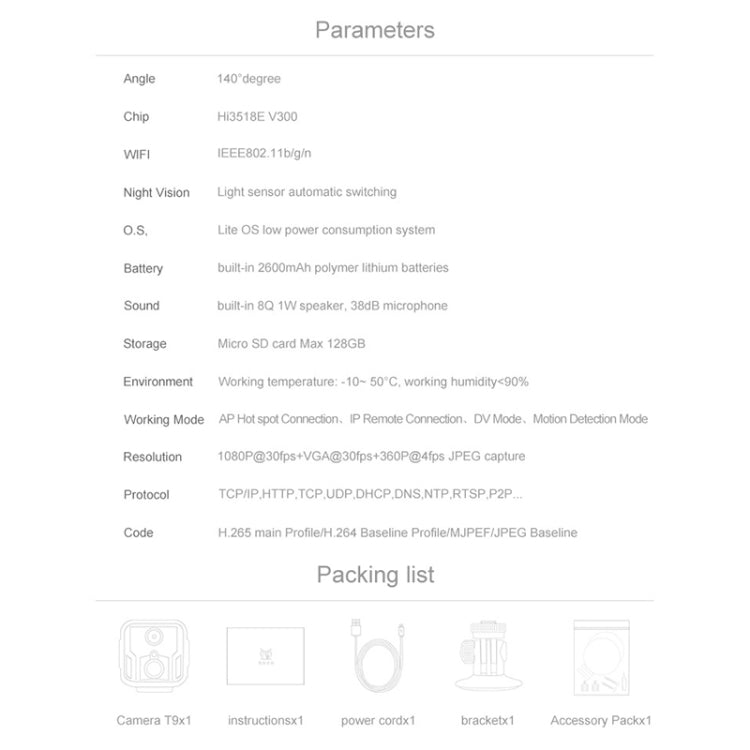 CAMSOY T9W5 1080P WiFi Wireless Network Action Camera Wide-angle Recorder by CAMSOY