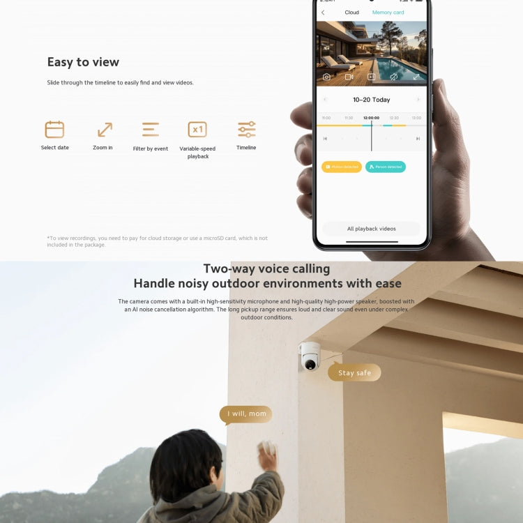 Original Xiaomi CW300 4MP Outdoor Camera IP66 Waterproof Full Color Night Vision WiFi Camera, US Plug by Xiaomi
