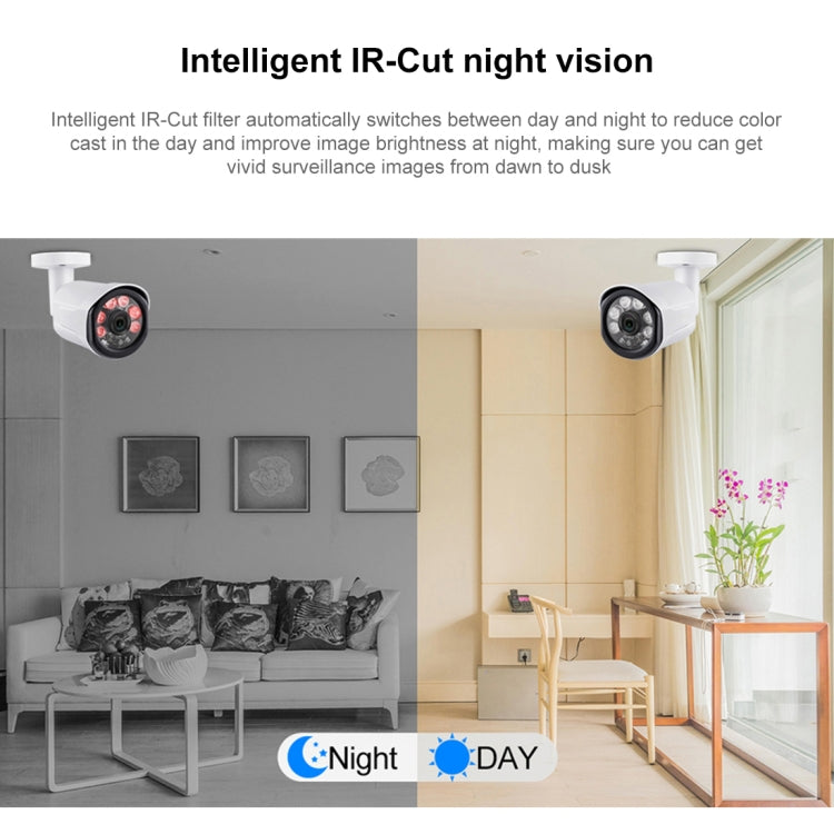 A4B3 / Kit 4CH 1080N Surveillance DVR System and 720P 1.0MP HD Weatherproof CCTV Bullet Camera, Support Infrared Night Vision & P2P & QR Code Scan Remote Access(White) by bashfashion