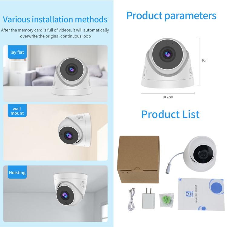 A5 Smart Conch WiFi Camera 1080P HD Night Vision IP Camera (UK Plug) by bashfashion