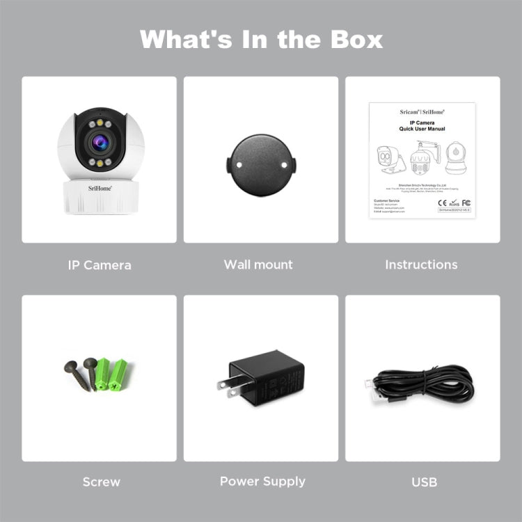 SriHome SH046 4.0 Million Pixels FHD Low Power Consumption Wireless Home Security Camera System (EU Plug) by SriHome