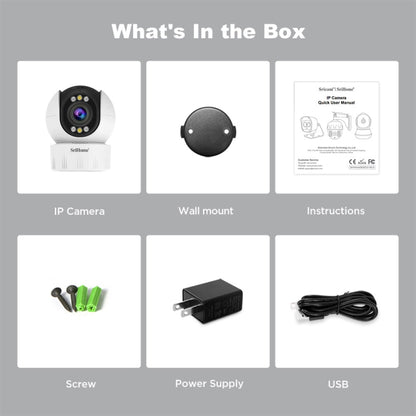 SriHome SH046 4.0 Million Pixels FHD Low Power Consumption Wireless Home Security Camera System (EU Plug) by SriHome