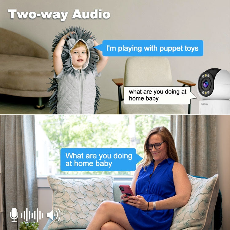 SriHome SH046 4.0 Million Pixels FHD Low Power Consumption Wireless Home Security Camera System (EU Plug) by SriHome