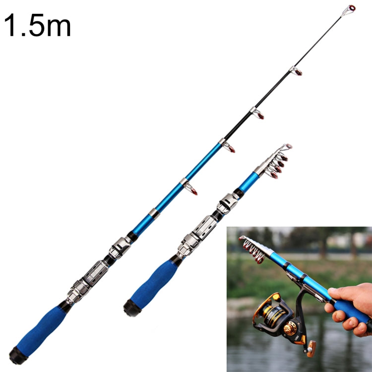 32cm Portable Telescopic Sea Fishing Rod Mini Fishing Pole, Extended Length : 1.5m, Blue Clip Reel Seat by bashfashion
