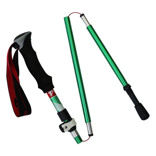 5 Node Portable Foldable Aluminium Alloy Alpenstocks Trekking Poles, Folding Length : 28.5CM (Green) by bashfashion