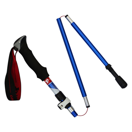 5 Node Portable Foldable Aluminium Alloy Alpenstocks Trekking Poles, Folding Length : 28.5CM (Blue) by bashfashion