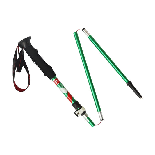 5 Node Portable Foldable Aluminium Alloy Alpenstocks Trekking Poles, Folding Length : 35CM (Green) by bashfashion