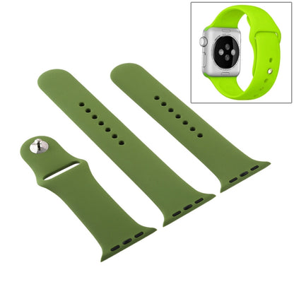 For Apple Watch Ultra 49mm & Watch Ultra 2 49mm / Series 9&8&7 45mm / SE 3&SE 2&6&SE&5&4 44mm / 3&2&1 42mm 3 in 1 Rubber Watch Band with Pin Buckle (Pinewood Green) by bashfashion