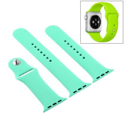 For Apple Watch Ultra 49mm & Watch Ultra 2 49mm / Series 9&8&7 45mm / SE 3&SE 2&6&SE&5&4 44mm / 3&2&1 42mm 3 in 1 Rubber Watch Band with Pin Buckle(Leave Fragrant Green) by bashfashion
