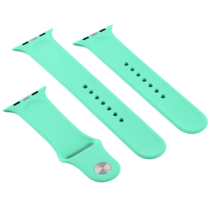 For Apple Watch Ultra 49mm & Watch Ultra 2 49mm / Series 9&8&7 45mm / SE 3&SE 2&6&SE&5&4 44mm / 3&2&1 42mm 3 in 1 Rubber Watch Band with Pin Buckle(Leave Fragrant Green) by bashfashion