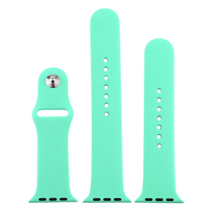 For Apple Watch Ultra 49mm & Watch Ultra 2 49mm / Series 9&8&7 45mm / SE 3&SE 2&6&SE&5&4 44mm / 3&2&1 42mm 3 in 1 Rubber Watch Band with Pin Buckle(Leave Fragrant Green) by bashfashion