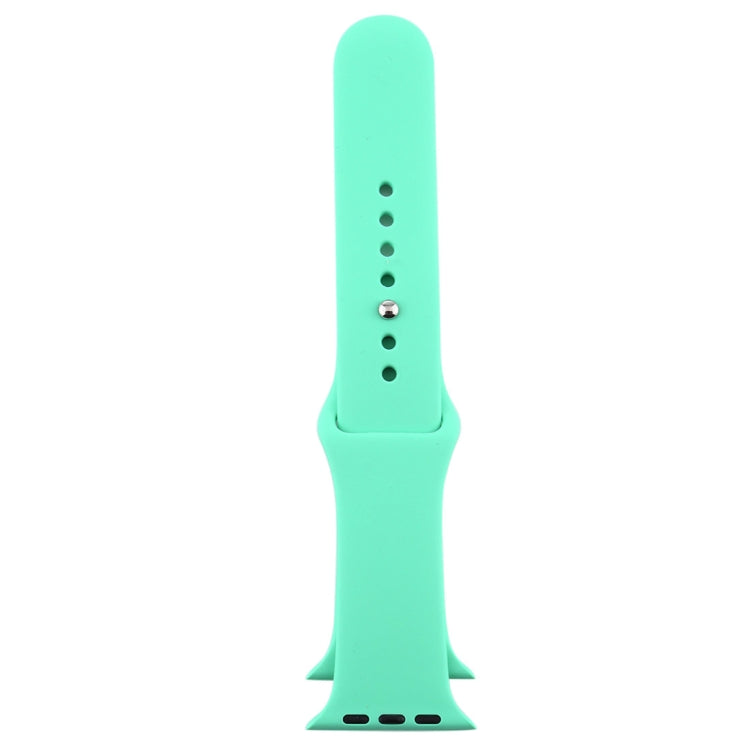 For Apple Watch Ultra 49mm & Watch Ultra 2 49mm / Series 9&8&7 45mm / SE 3&SE 2&6&SE&5&4 44mm / 3&2&1 42mm 3 in 1 Rubber Watch Band with Pin Buckle(Leave Fragrant Green) by bashfashion