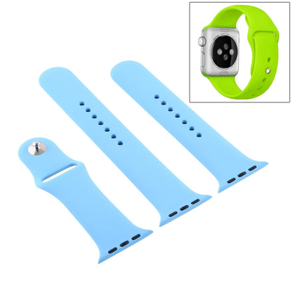 For Apple Watch Ultra 49mm & Watch Ultra 2 49mm / Series 9&8&7 45mm / SE 3&SE 2&6&SE&5&4 44mm / 3&2&1 42mm 3 in 1 Rubber Watch Band with Pin Buckle(Chrysanthemum Blue) by bashfashion