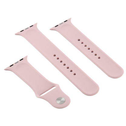 For Apple Watch Ultra 49mm & Watch Ultra 2 49mm / Series 9&8&7 45mm / SE 3&SE 2&6&SE&5&4 44mm / 3&2&1 42mm 3 in 1 Rubber Watch Band with Pin Buckle (Sand Pink) by bashfashion