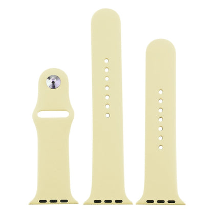 For Apple Watch Ultra 49mm & Watch Ultra 2 49mm / Series 9&8&7 45mm / SE 3&SE 2&6&SE&5&4 44mm / 3&2&1 42mm 3 in 1 Rubber Watch Band with Pin Buckle(Cream Yellow) by bashfashion