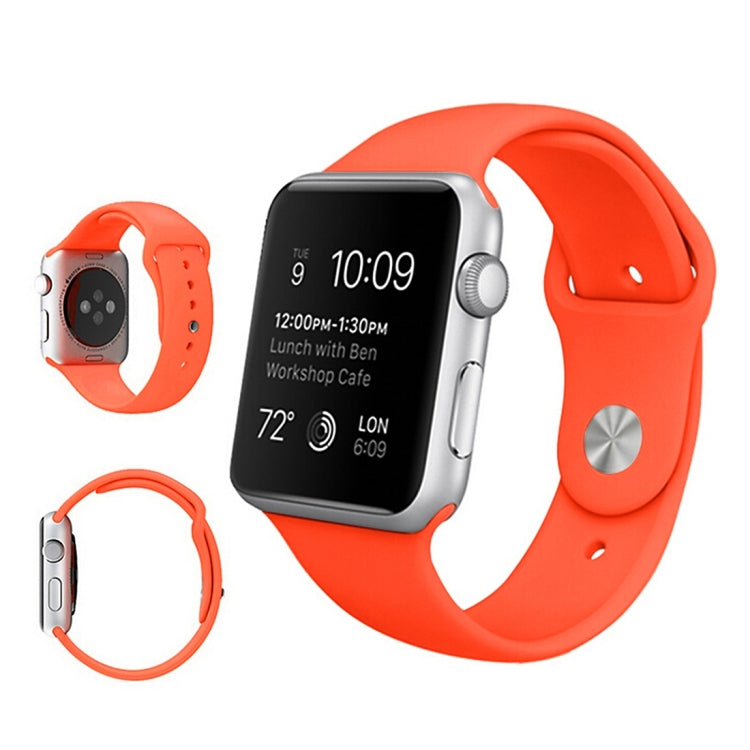 For Apple Watch Ultra 49mm & Watch Ultra 2 49mm / Series 9&8&7 45mm / SE 3&SE 2&6&SE&5&4 44mm / 3&2&1 42mm 3 in 1 Rubber Watch Band with Pin Buckle(Orange) by bashfashion