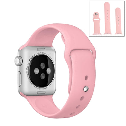 For Apple Watch Ultra 49mm & Watch Ultra 2 49mm / Series 9&8&7 45mm / SE 3&SE 2&6&SE&5&4 44mm / 3&2&1 42mm 3 in 1 Rubber Watch Band with Pin Buckle(Pink) by bashfashion