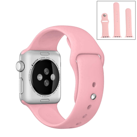 For Apple Watch Ultra 49mm & Watch Ultra 2 49mm / Series 9&8&7 45mm / SE 3&SE 2&6&SE&5&4 44mm / 3&2&1 42mm 3 in 1 Rubber Watch Band with Pin Buckle(Pink) by bashfashion