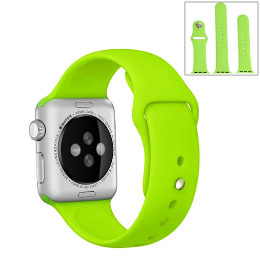 For Apple Watch Ultra 49mm & Watch Ultra 2 49mm / Series 9&8&7 45mm / SE 3&SE 2&6&SE&5&4 44mm / 3&2&1 42mm 3 in 1 Rubber Watch Band with Pin Buckle(Green) by bashfashion