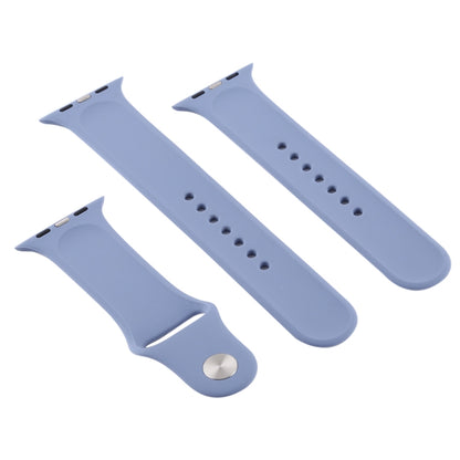 For Apple Watch Ultra 49mm & Watch Ultra 2 49mm / Series 9&8&7 45mm / SE 3&SE 2&6&SE&5&4 44mm / 3&2&1 42mm 3 in 1 Rubber Watch Band with Pin Buckle(Lavender Grey) by bashfashion
