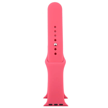 For Apple Watch Ultra 49mm & Watch Ultra 2 49mm / Series 9&8&7 45mm / SE 3&SE 2&6&SE&5&4 44mm / 3&2&1 42mm 3 in 1 Rubber Watch Band with Pin Buckle(Hibiscus Pink) by bashfashion