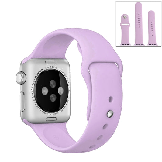 For Apple Watch Ultra 49mm & Watch Ultra 2 49mm / Series 9&8&7 45mm / SE 3&SE 2&6&SE&5&4 44mm / 3&2&1 42mm 3 in 1 Rubber Watch Band with Pin Buckle(Purple) by bashfashion
