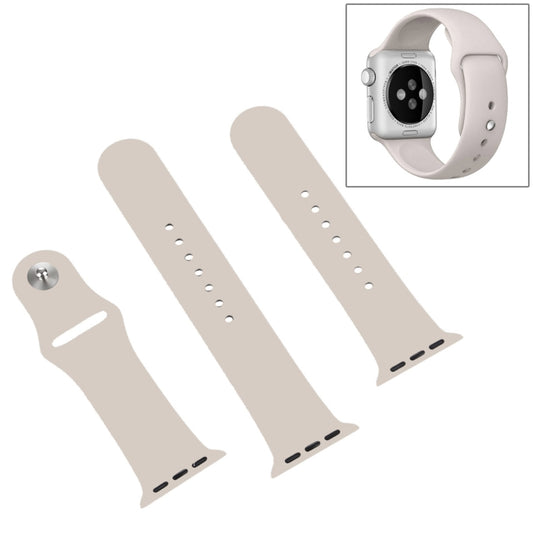 For Apple Watch Ultra 49mm & Watch Ultra 2 49mm / Series 9&8&7 45mm / SE 3&SE 2&6&SE&5&4 44mm / 3&2&1 42mm 3 in 1 Rubber Watch Band with Pin Buckle (Starlight) by bashfashion