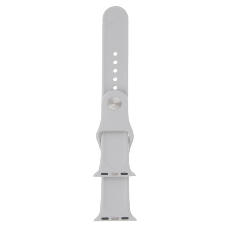 For Apple Watch Ultra 49mm & Watch Ultra 2 49mm / Series 9&8&7 45mm / SE 3&SE 2&6&SE&5&4 44mm / 3&2&1 42mm 3 in 1 Rubber Watch Band with Pin Buckle(Silver) by bashfashion