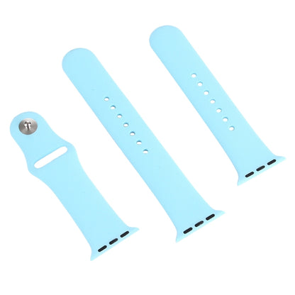 For Apple Watch Ultra 49mm & Watch Ultra 2 49mm / Series 9&8&7 45mm / SE 3&SE 2&6&SE&5&4 44mm / 3&2&1 42mm 3 in 1 Rubber Watch Band with Pin Buckle(Baby Blue) by bashfashion