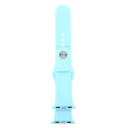 For Apple Watch Ultra 49mm & Watch Ultra 2 49mm / Series 9&8&7 45mm / SE 3&SE 2&6&SE&5&4 44mm / 3&2&1 42mm 3 in 1 Rubber Watch Band with Pin Buckle(Baby Blue) by bashfashion