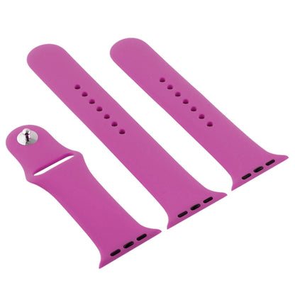 For Apple Watch Ultra 49mm & Watch Ultra 2 49mm / Series 9&8&7 45mm / SE 3&SE 2&6&SE&5&4 44mm / 3&2&1 42mm 3 in 1 Rubber Watch Band with Pin Buckle (Dragon Fruit) by bashfashion