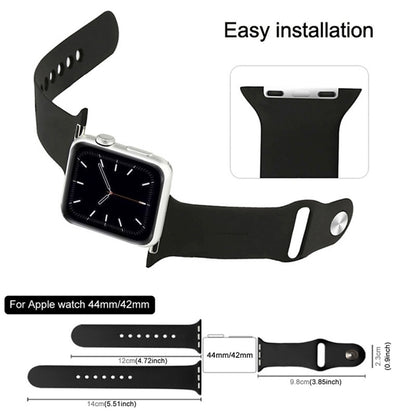 For Apple Watch Ultra 49mm & Watch Ultra 2 49mm / Series 9&8&7 45mm / SE 3&SE 2&6&SE&5&4 44mm / 3&2&1 42mm 3 in 1 Rubber Watch Band with Pin(Beige) Buckle by bashfashion