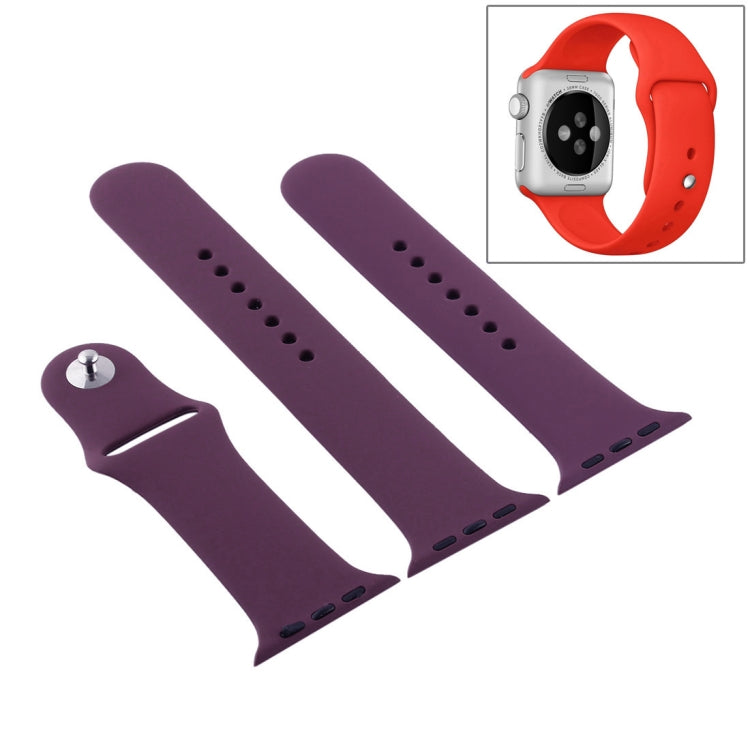 For Apple Watch Ultra 49mm & Watch Ultra 2 49mm / Series 9&8&7 45mm / SE 3&SE 2&6&SE&5&4 44mm / 3&2&1 42mm 3 in 1 Rubber Watch Band with Pin Buckle(Cherries) by bashfashion