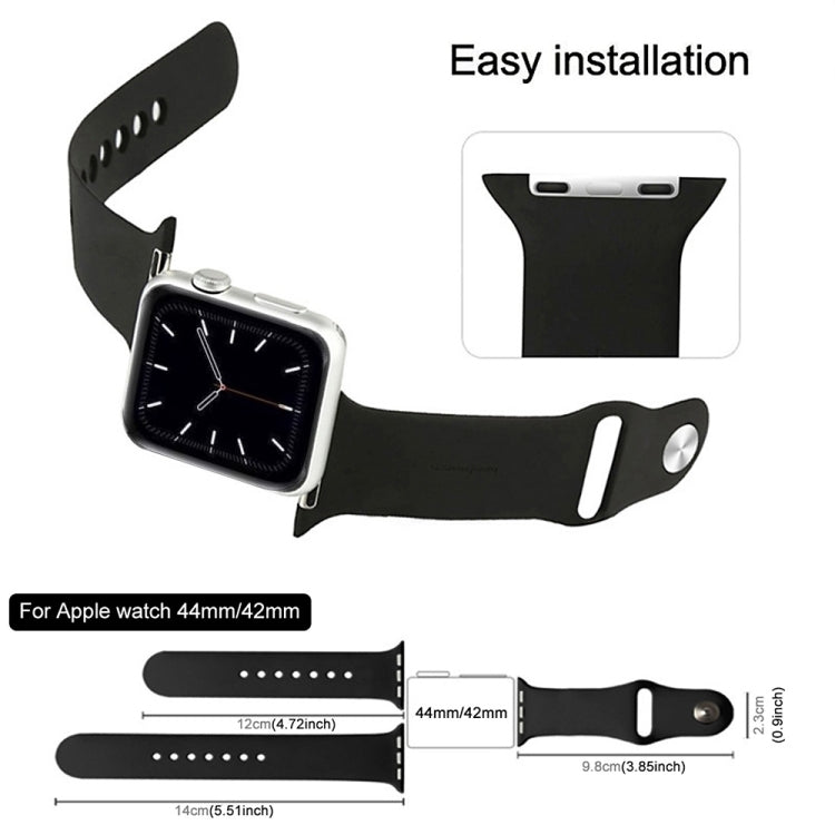 For Apple Watch Ultra 49mm & Watch Ultra 2 49mm / Series 9&8&7 45mm / SE 3&SE 2&6&SE&5&4 44mm / 3&2&1 42mm 3 in 1 Rubber Watch Band with Pin Buckle (Starlight) by bashfashion