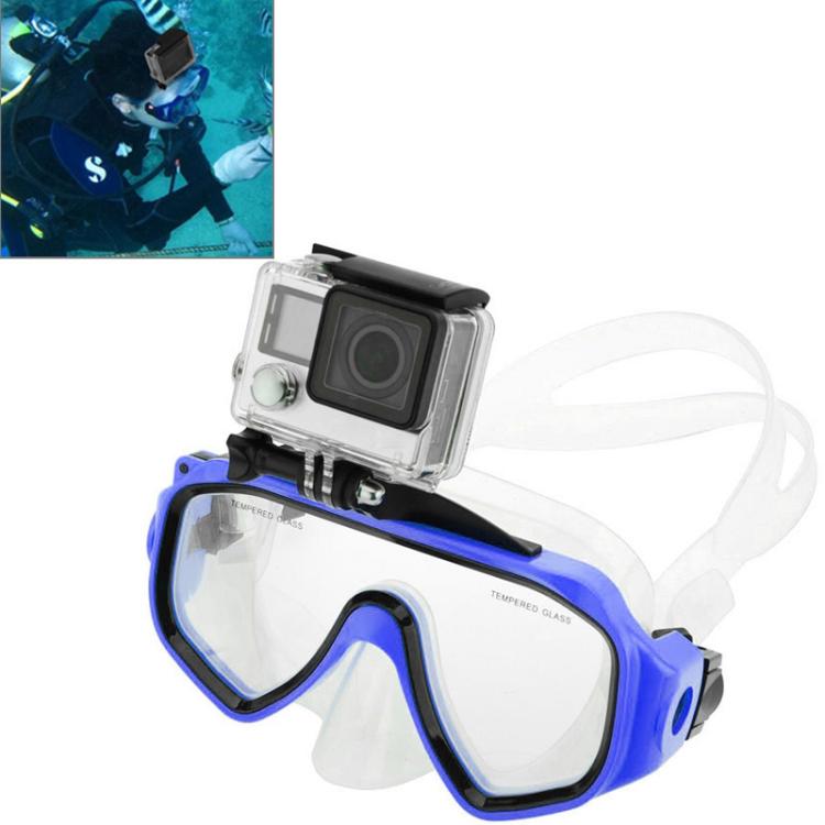 Water Sports Diving Equipment Diving Mask Swimming Glasses with Mount for GoPro, Insta360, DJI and Other Action Cameras(Blue) by bashfashion
