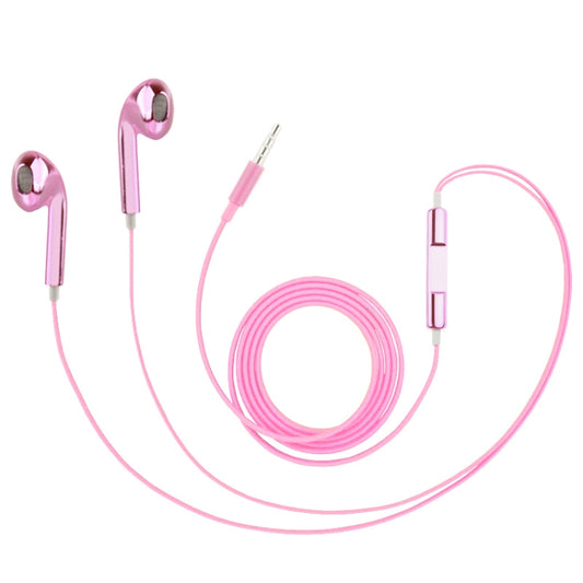 3.5mm Stereo Electroplating Wire Control Earphone for Android Phones / PC / MP3 Player / Laptops(Pink) by bashfashion