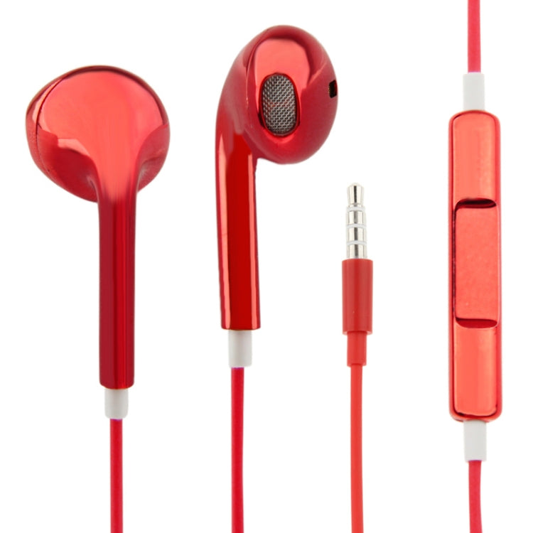 3.5mm Stereo Electroplating Wire Control Earphone for Android Phones / PC / MP3 Player / Laptops(Red) by bashfashion